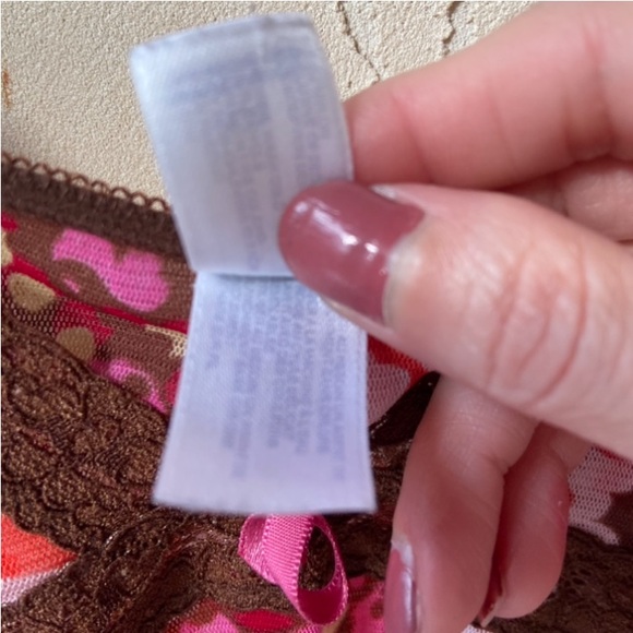 GAP Sexy Sheer Red Multicolor Floral Print Babydoll Nightie Sleepwear Large - Picture 5 of 10